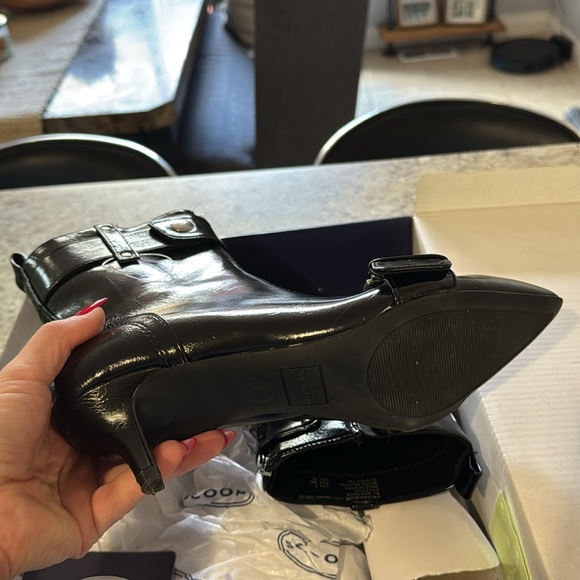 Scoop Black Leather Boots kitten heels - Picture 2 of 4